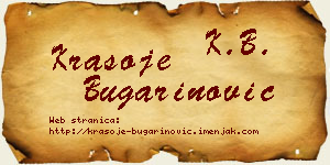 Krasoje Bugarinović vizit kartica